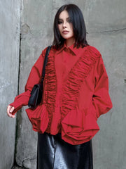 Oversized Ruffle Blouse Top