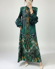 Elegant Pleated Sleeve Dress