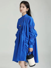 Casual Chic Asymmetrical Pleated Blouse