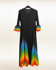 Luxury Pleated Bell-Cuff Dress