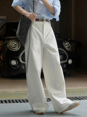 Women's Casual Elegance Luxe Pleated Wide Leg Pants