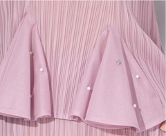 Pleated Pearl Peplum Skirt Set
