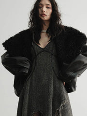 Women's Black Faux Fur Jacket – Edgy Elegance