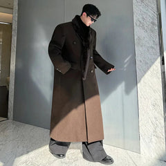 Men’s Warm Designer Wool Blend Trench Coat