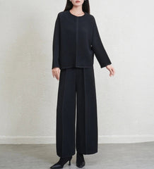 Luxury Pleated Top & Wide Leg Pant