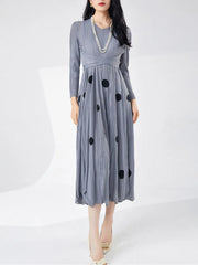 Truly Pleated Polka Dot Midi Dress