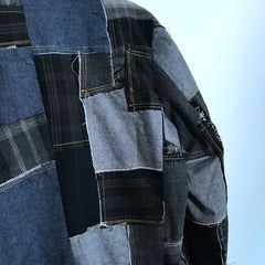 Men's Authentic Denim Patchwork Jacket Coat