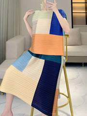 Elegant Pleats Skirt & Top Set