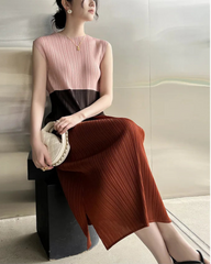 Lightweight Plissé Sleeveless Dress