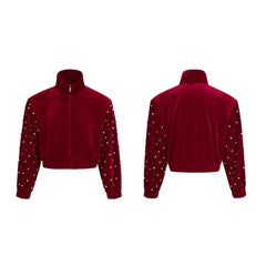 Men's Luxury Studded Velvet Bomber