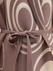 Luxury Plissé Geometric Long Coat