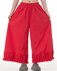Avant-Garde Ruffled Hem Pants