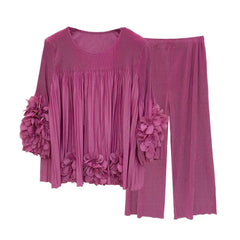 Luxurious Pleated Pants Set