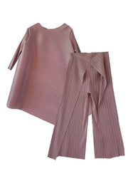 Stylish Petite 2-Piece Pleated Trousers Set