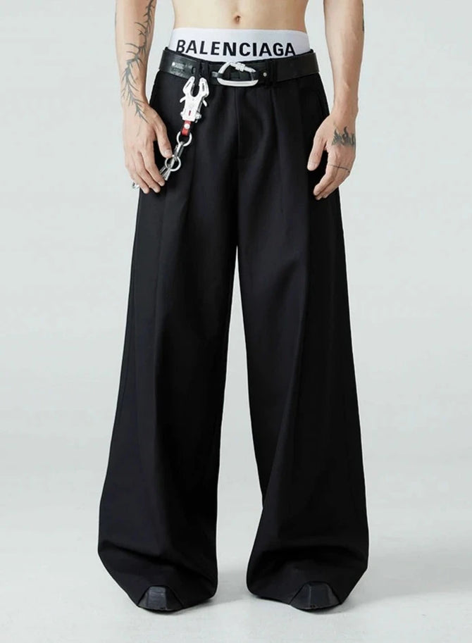 wide leg trousers - Black | Monki WW