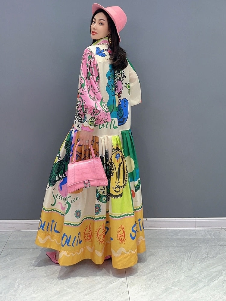 Trendy Chic Artistic Oversized Maxi Dress