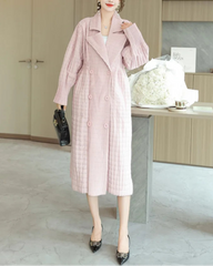 Luxury Plissé Cotton Padded Coat