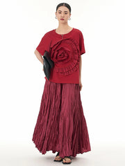 Luxe Ruffle Floral Appliqué Tee