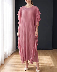 Luxury Plissé Ruffle Kaftan Dress