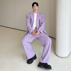 Men's Bold Lavender Oversized Blazer & Loose Fit Trousers