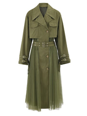 Elegant Tulle Duster Trench Coat