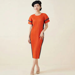 Organza Pleated Midi Dress