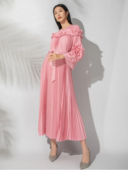 Ruffle Pleats Midi Dress