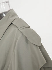 Luxury Grey Trench Coat with Unique Pockets