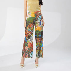 Travel Plissé Wide-Leg Pants
