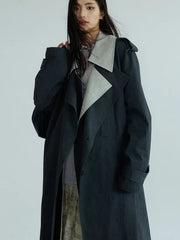 Luxury Oversized Two-Tone Trench Coat