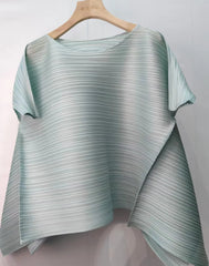 Asymmetric Draped Plissé Top