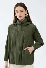 Japanese Pleated Hooded Jacket