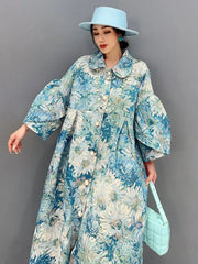 Victoria Elegant Floral Puffy Sleeve Coat