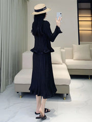 Luxury Pleats 2-Piece Dress Set