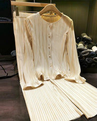 2-Piece Pleated Trouser Set