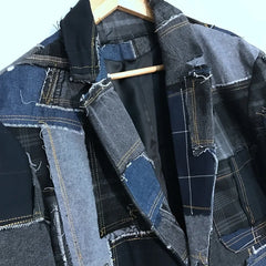 Men's Authentic Denim Patchwork Jacket Coat