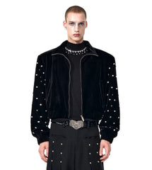 Men's Luxury Studded Velvet Bomber
