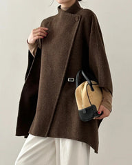 Luxury Wool-Blend Poncho Coat