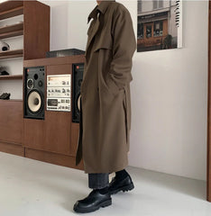 Luxe Men's Japanese Oversized Trench Coat