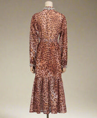 Crystal Leopard Blouse & Skirt