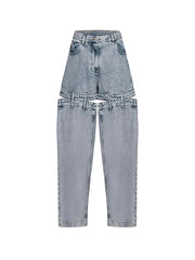 High Street Denim: Jeans with Hollow Out Patchwork Design