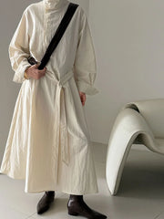 Luxe Cotton Blend Belted Dress