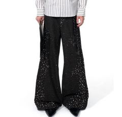 Men's Luxury Leopard Wide-Leg Pants