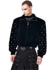 Men's Luxury Studded Velvet Bomber
