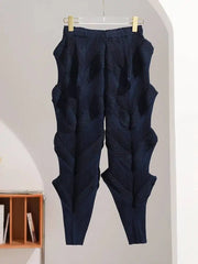 Luxury Unique Pleats Cropped Pants