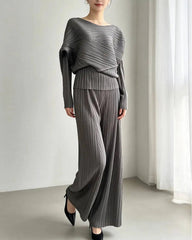 Couture Wide-Leg Plisse Set