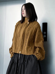 Avant-Garde Oversized Ruffled Top