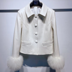 Couture Lambskin Leather Sheepskin Blazer