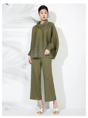 2 Piece Truly Pleated Sweater & Pant Set