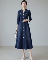 Luxe Modest Plissé Tweed Dress